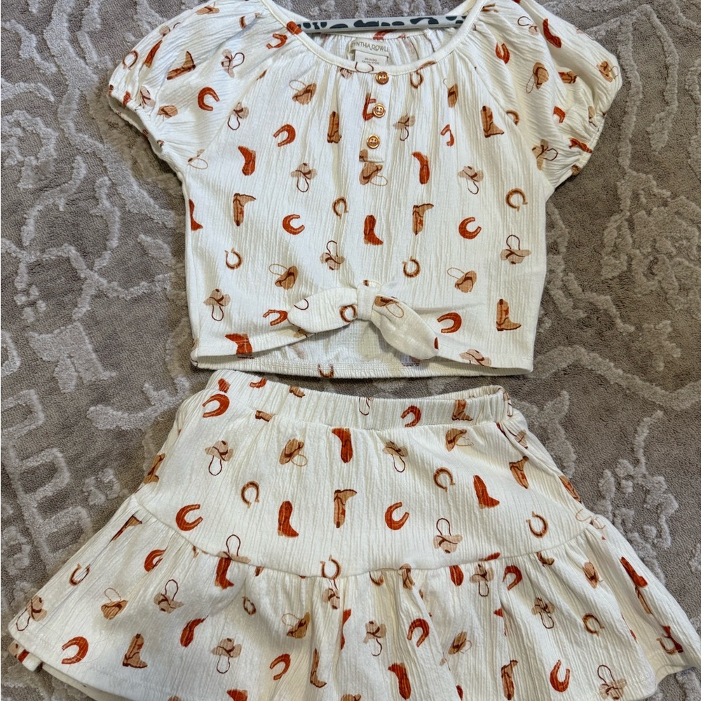 Cynthia Rowley Cream and Orange Kids Matching Set